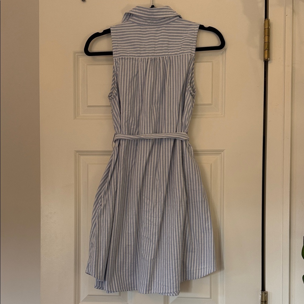 Light Blue Striped Mini Dress - Picture 3 of 5